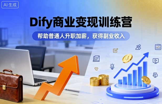 Dify商业变现训练营，帮助普通人升职加薪，获得副业收入-乐品网