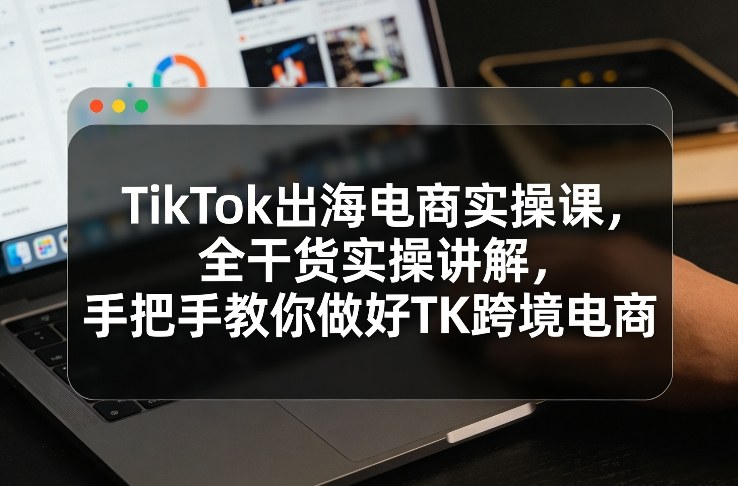 TikTok出海电商实操课，全干货实操讲解，手把手教你做好TK跨境电商-乐品网