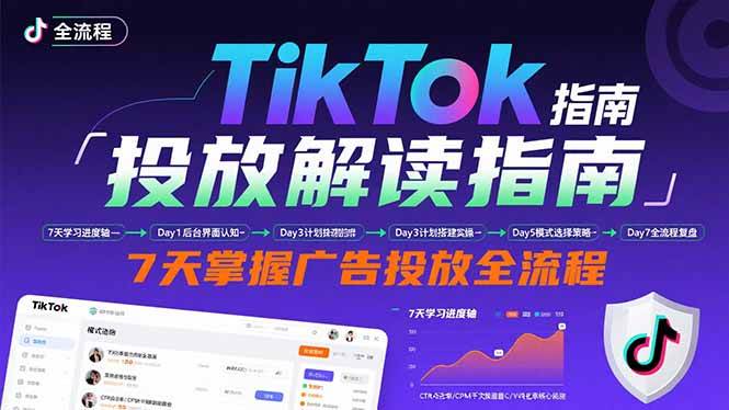 （15753期）TikTok投放解读指南：后台操作/计划建立/模式选择，7天掌握广告投放全流程-乐品网