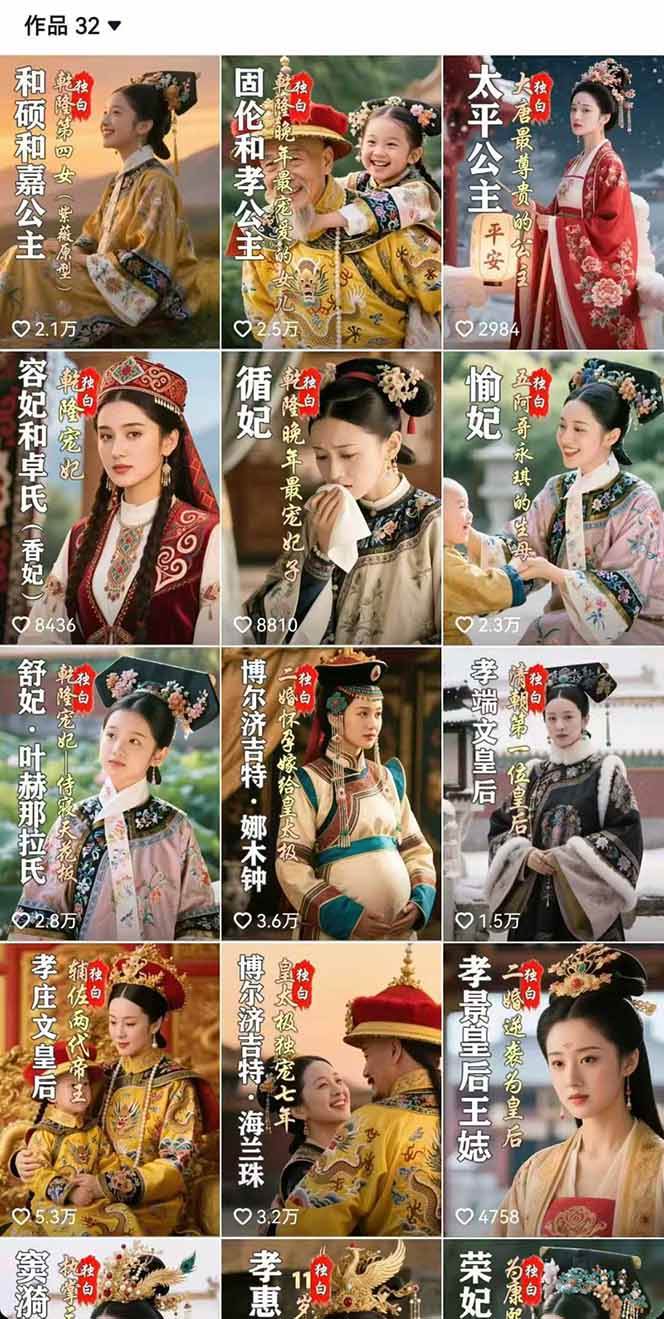（15927期）历史女性人物创作课：独白文案+AI克隆+蒙版剪辑，3个月涨粉22w+副业月入3w-乐品网