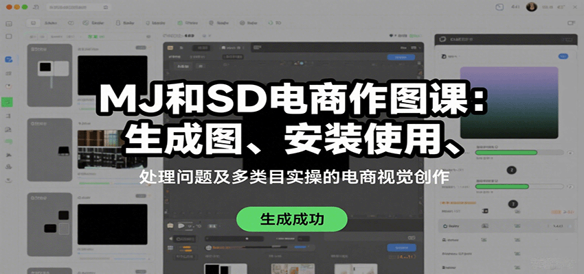 MJ和SD电商作图课：生成图、安装使用、处理问题及多类目实操的电商视觉创作-乐品网