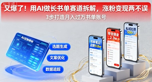 又爆了！用AI做长书单赛道拆解，涨粉变现两不误-乐品网