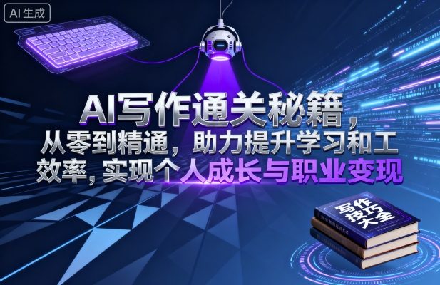 AI写作通关秘籍，从零到精通，助力提升学习和工作效率，实现个人成长与职业变现-乐品网