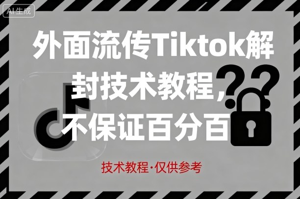 外面流传Tiktok解封技术教程，不保证百分百，具体自测-乐品网