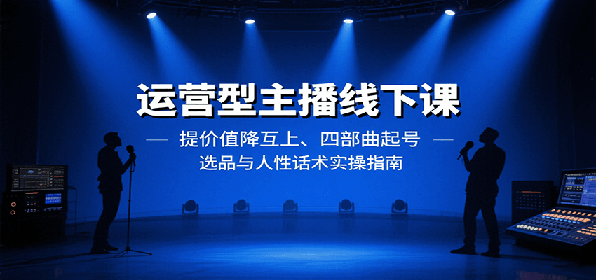 运营型主播线下课：提价值降互上、四部曲起号、选品与人性话术实操指南-乐品网