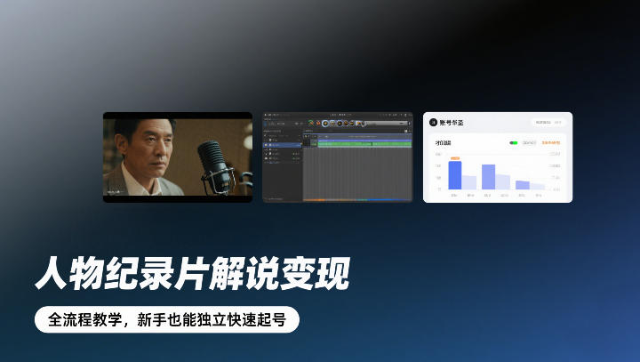 人物纪录片解说变现，全流程教学，新手也能独立快速起号-乐品网
