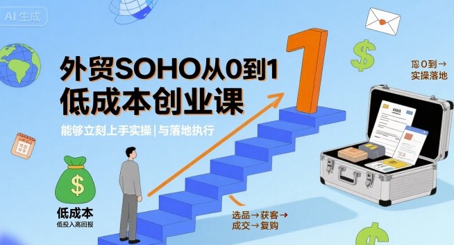 外贸SOHO从0到1低成本创业课，能够立刻上手实操与落地执行-乐品网