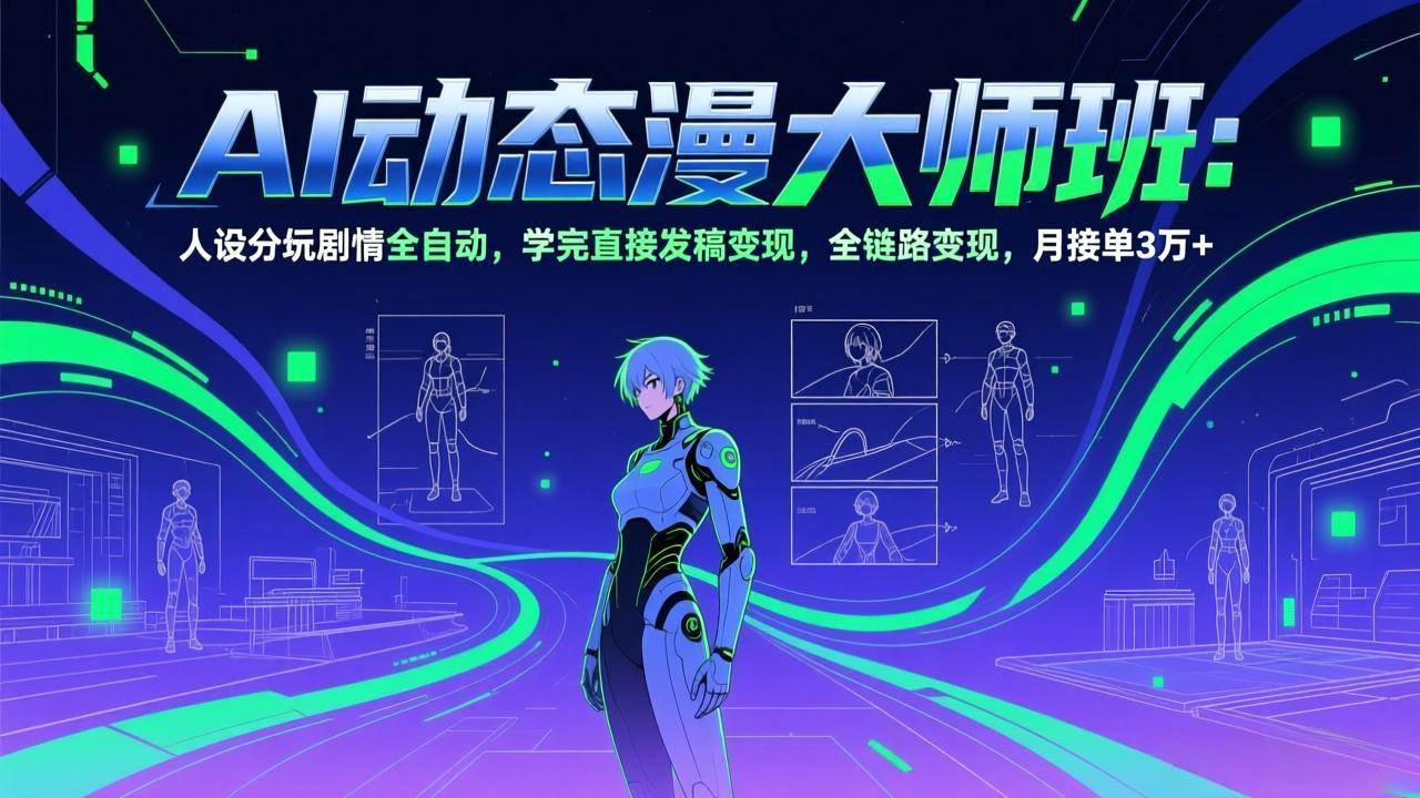 （17402期）AI动态漫剧大师班：人设分镜剧情全自动，学完直接发稿变现，全链路变现，月接单3万+-乐品网