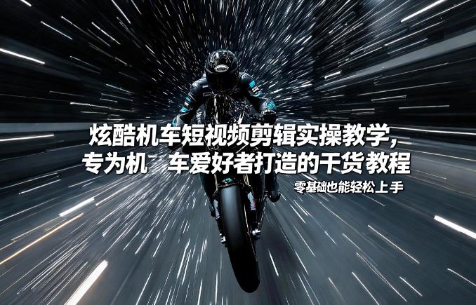 炫酷机车短视频剪辑实操教学，专为机车爱好者打造的干货教程，零基础也能轻松上手-乐品网