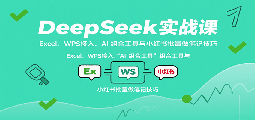 DeepSeek实战课：Excel、WPS接入、AI 组合工具与小红书批量做笔记技巧-乐品网