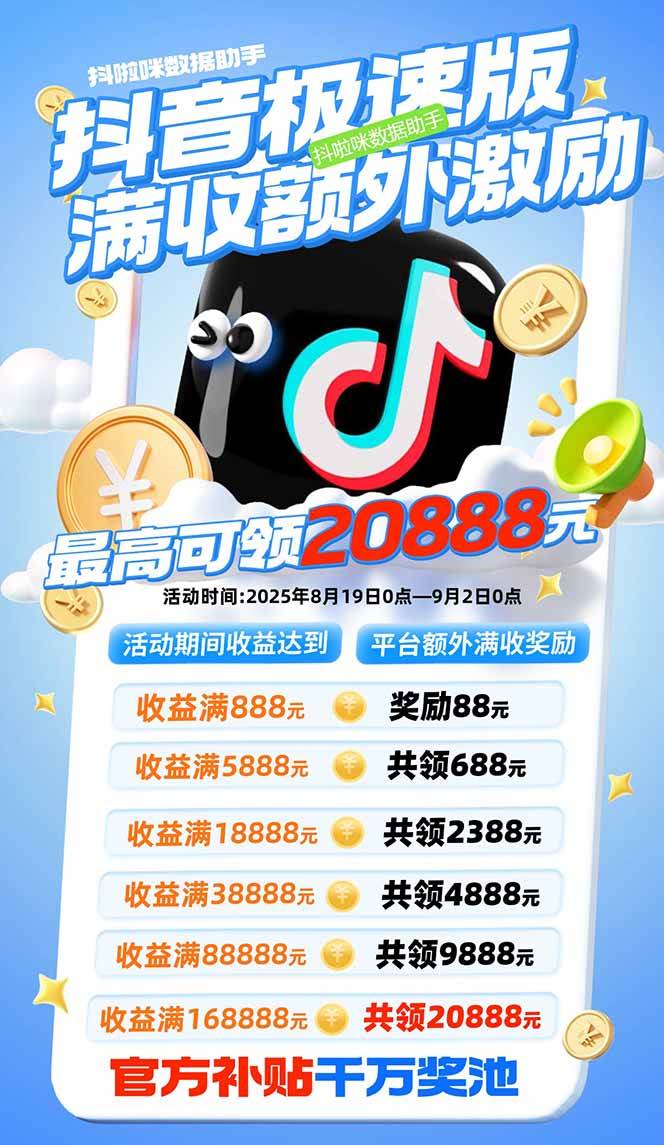 （15800期）抖音极速版拉新，平台大力扶持，每单15元，万播转化无上限，平台额外满…-乐品网