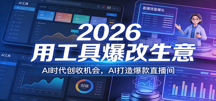 2026用工具爆改生意，AI时代创收机会，AI打造爆款直播间-乐品网