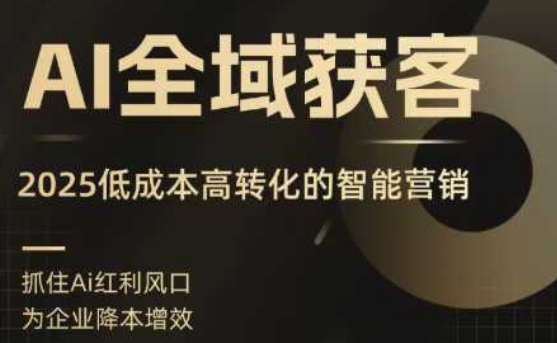 AI全域获客实训营，2025低成本高转化的智能营销，精准找客，高效营销-乐品网