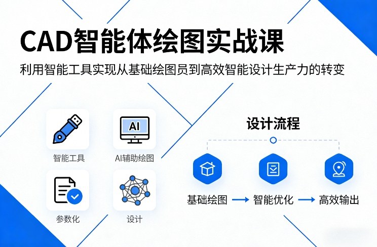 CAD智能体绘图实战课，利用智能工具，实现从基础绘图员到高效智能设计生产力的转变-乐品网