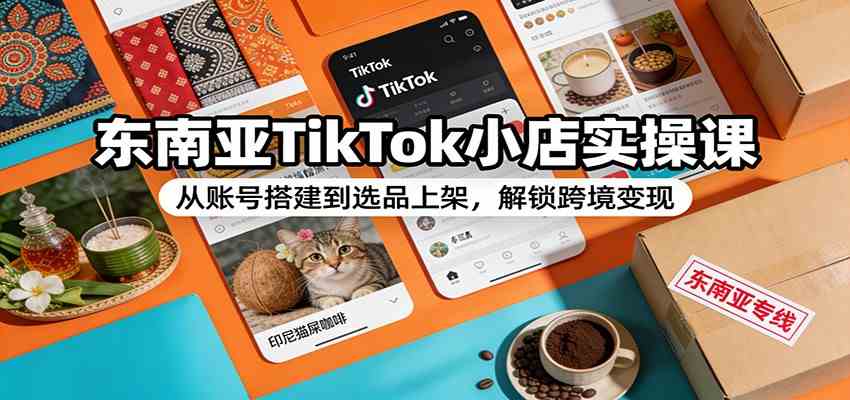 东南亚TikTok小店实操课：从账号搭建到选品上架，解锁跨境变现-乐品网