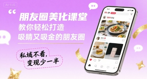 朋友圈美化课堂，教你轻松打造，吸睛又吸金的朋友圈，私域不看，变现少一半-乐品网
