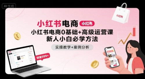 小红书电商0基础+高级运营课，新人小白必学方法，实操教学+案例分析-乐品网