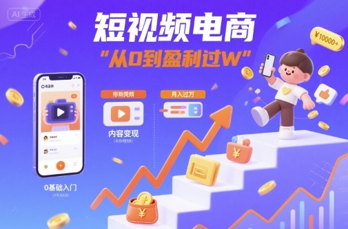 短视频电商：短视频变现从0到盈利过W-乐品网