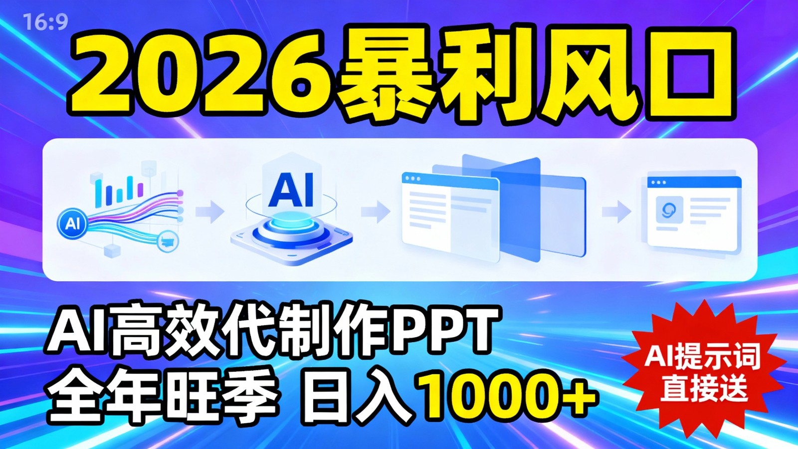 2026暴利！用AI高效代制作 PPT，全年旺季，日入 1000+，提示词直接送！-乐品网