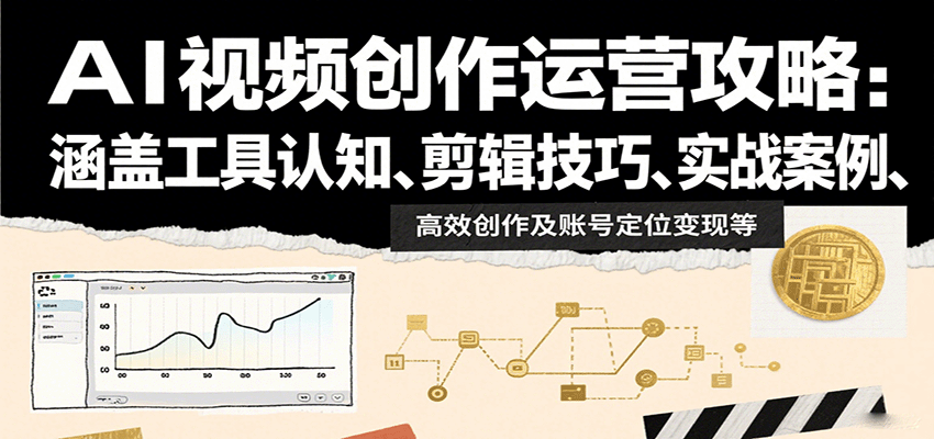 AI视频创作运营攻略：涵盖工具认知、剪辑技巧、实战案例、高效创作及账号定位变现等-乐品网