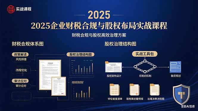 （15802期）2025企业财税合规与股权布局的实战课程：财税合规与股权高效治理方案-乐品网